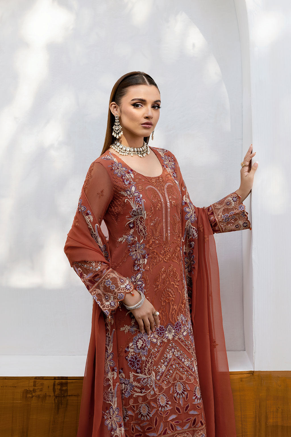 Ramsha | Chevron Chiffon Collection | A-1007 - House Of Anaya