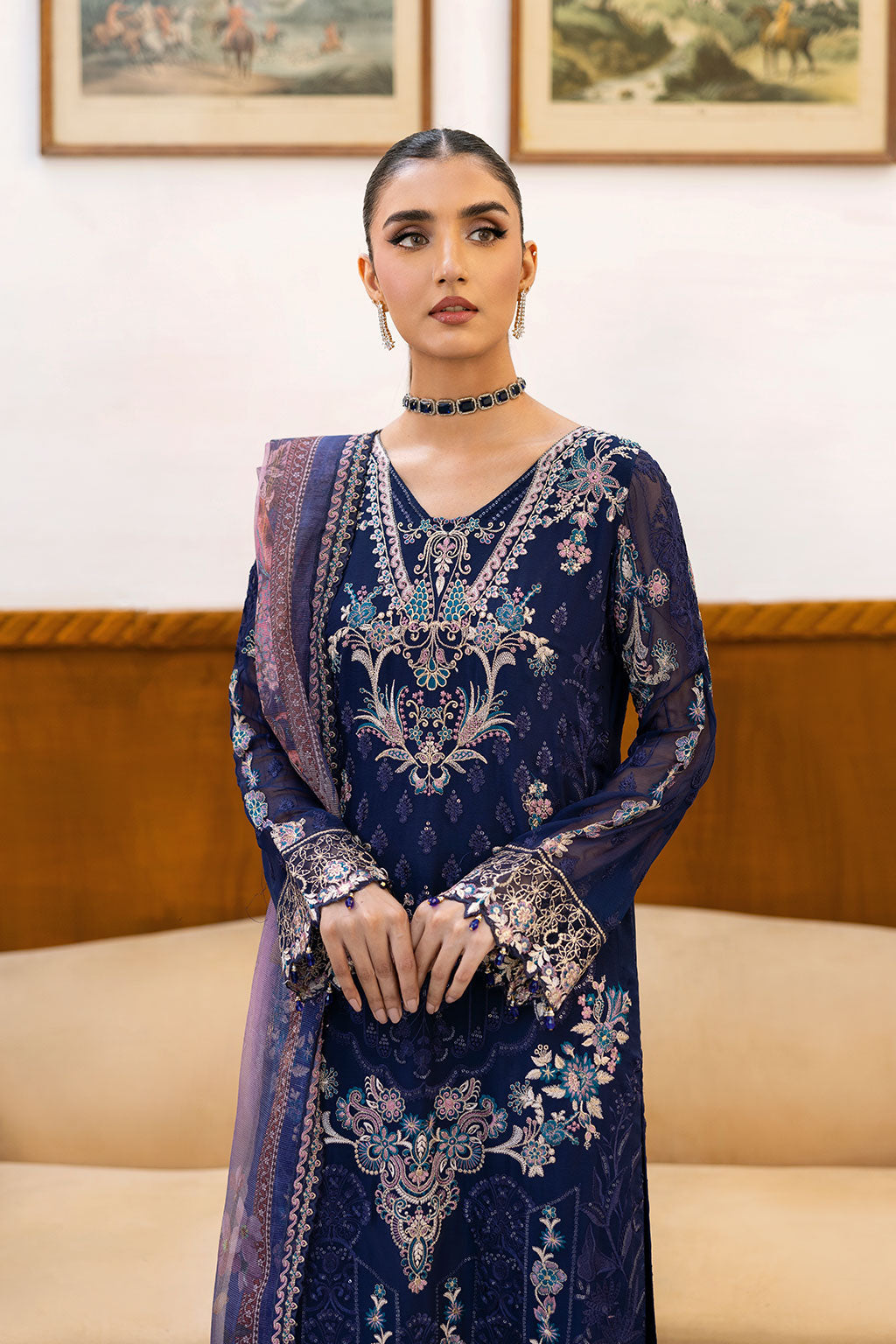 Ramsha | Chevron Chiffon Collection | A-1012 - House Of Anaya