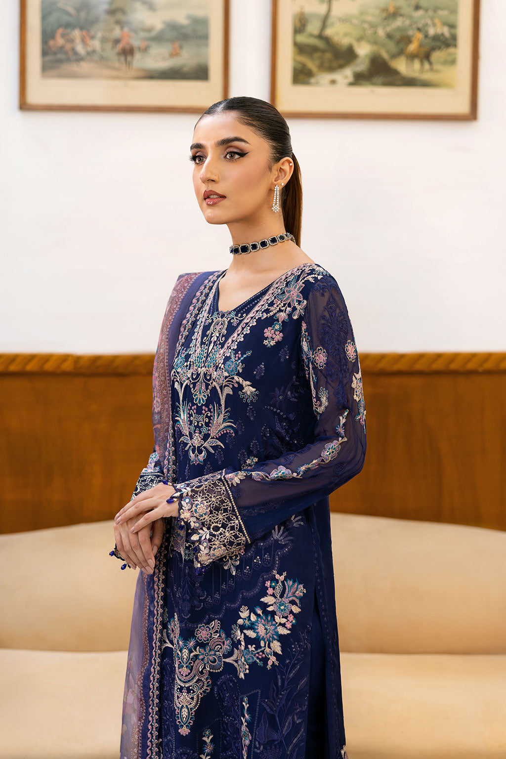 Ramsha | Chevron Chiffon Collection | A-1012 - House Of Anaya