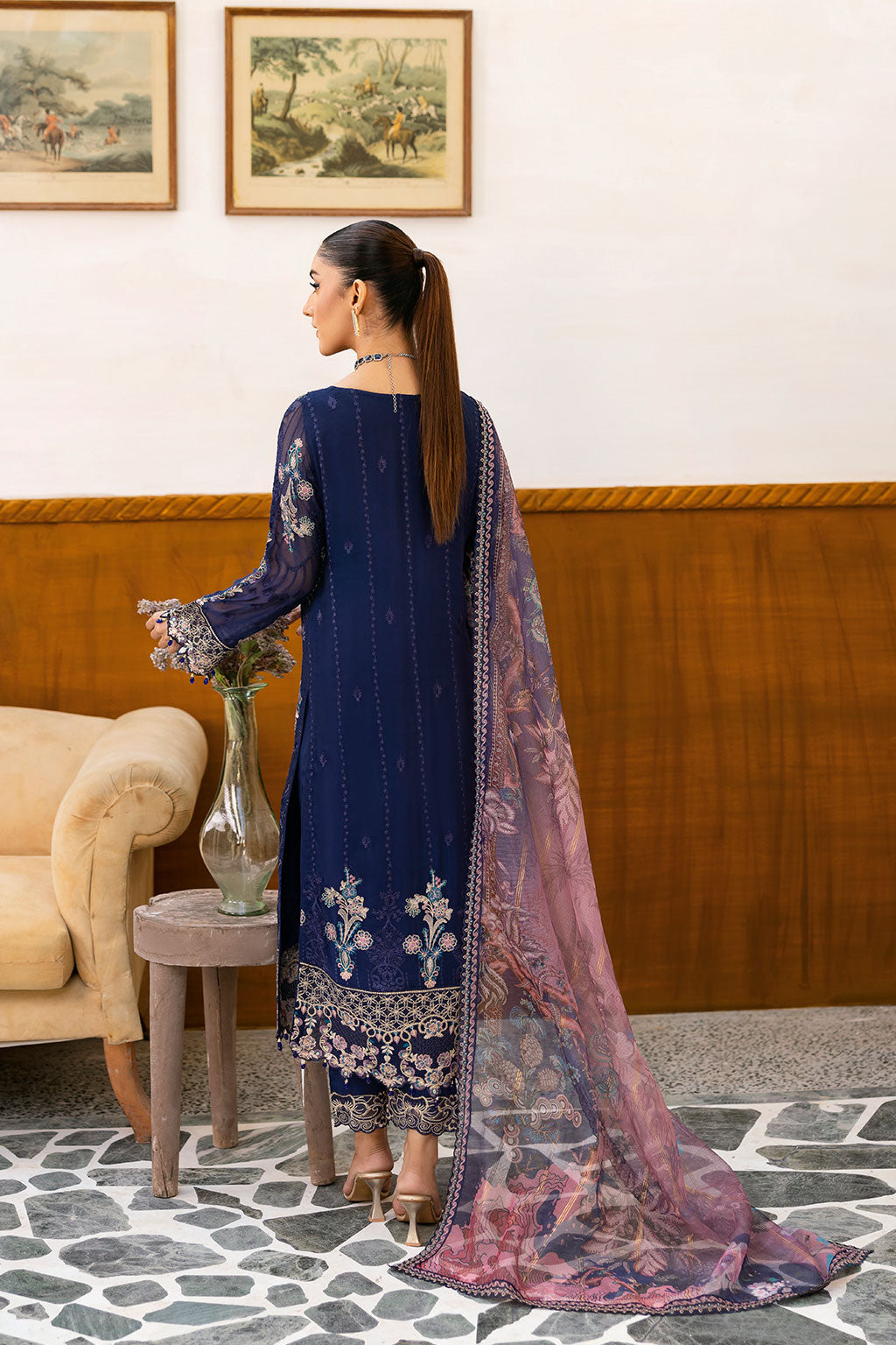 Ramsha | Chevron Chiffon Collection | A-1012 - House Of Anaya