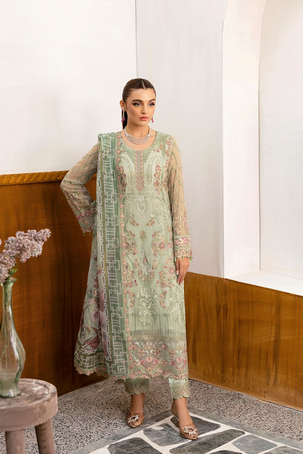 Ramsha | Chevron Chiffon Collection | A-1003 - House Of Anaya
