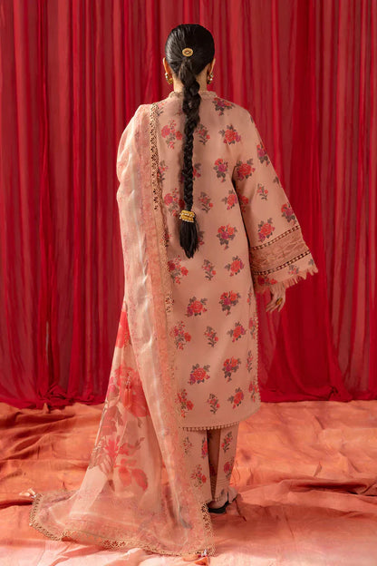 Alizeh | Sheen Lawn Prints 24 | Coral Peach - House Of Anaya