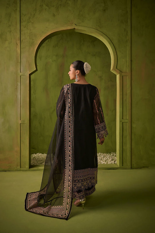 Dhanak | Festive Formals | SS24DU-3192 Black 3Pcs - House Of Anaya