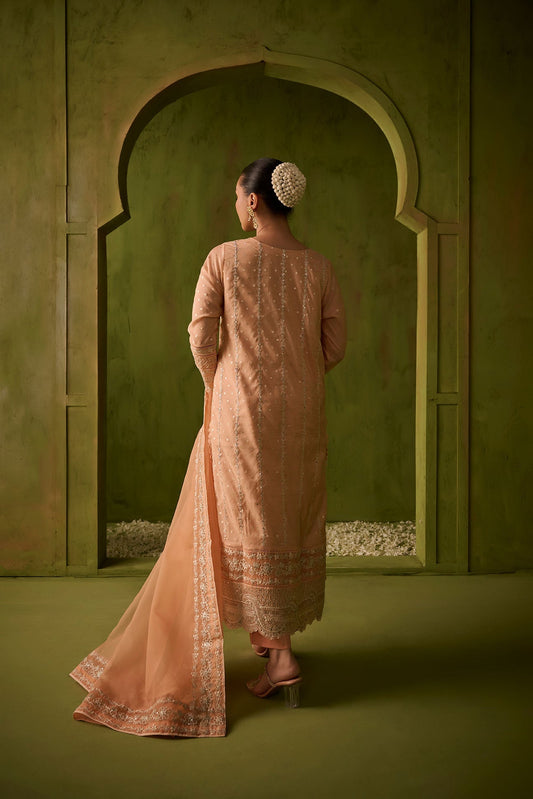 Dhanak | Festive Formals | SS24DU-3199 L-PINK 3Pcs - House Of Anaya