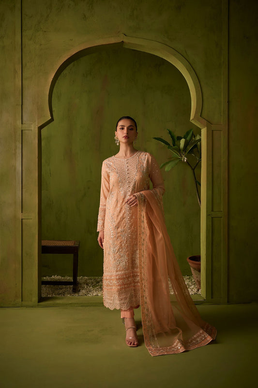 Dhanak | Festive Formals | SS24DU-3199 L-PINK 3Pcs - House Of Anaya