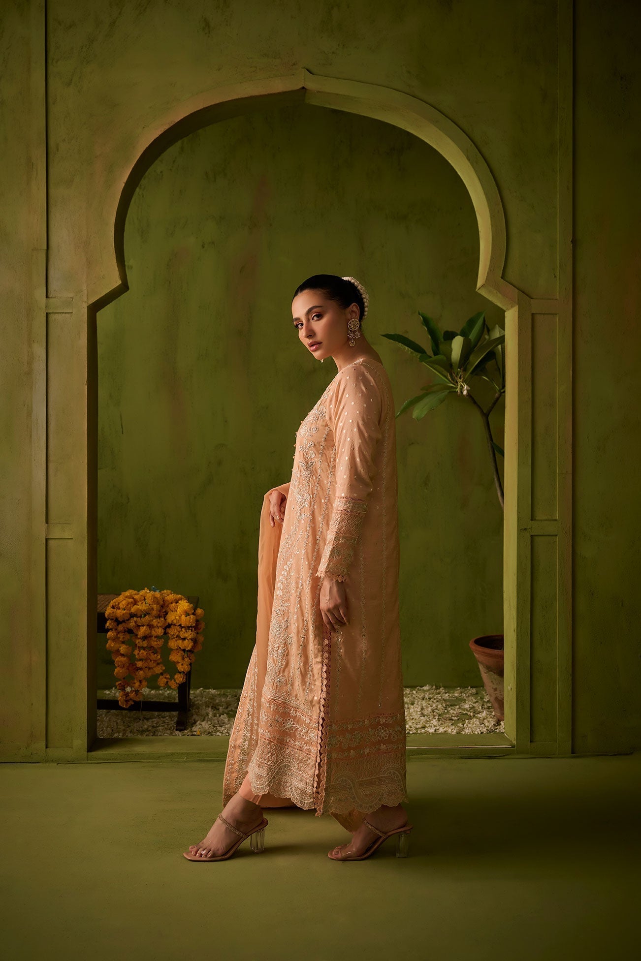 Dhanak | Festive Formals | SS24DU-3199 L-PINK 3Pcs - House Of Anaya