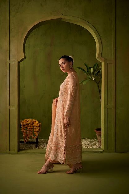 Dhanak | Festive Formals | SS24DU-3199 L-PINK 3Pcs - House Of Anaya