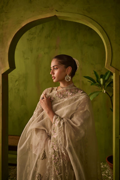 Dhanak | Festive Formals | SS24DU-3194 BEIGE 3Pcs - House Of Anaya