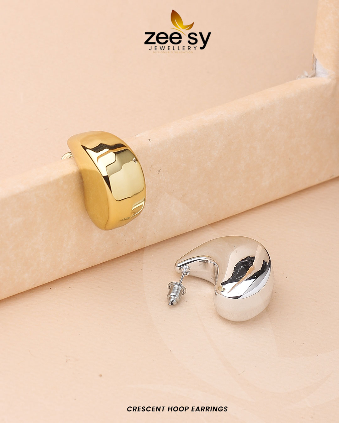 Crescent Hoop Earrings - Libasekhas