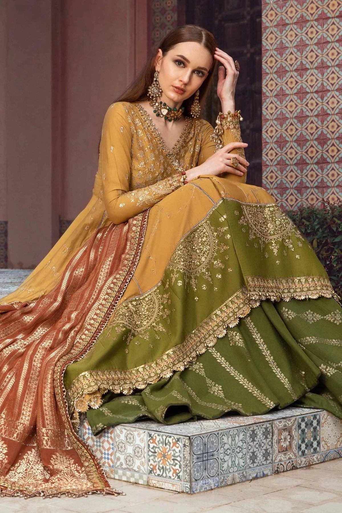 Maria B | Sateen Formals 23 | Mustard CST-702 - House Of Anaya