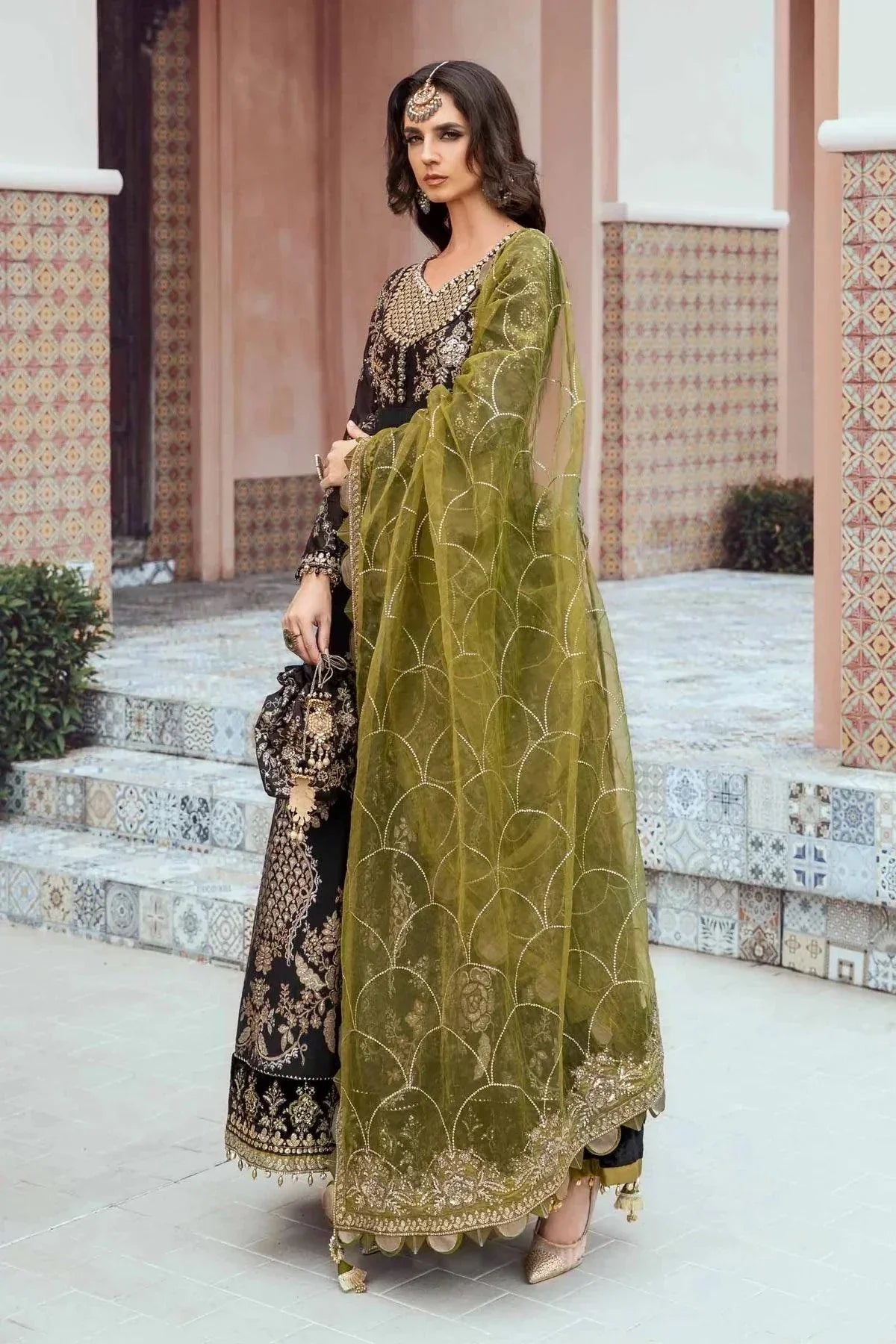 Maria B | Sateen Formals 23 | Black CST-703 - House Of Anaya