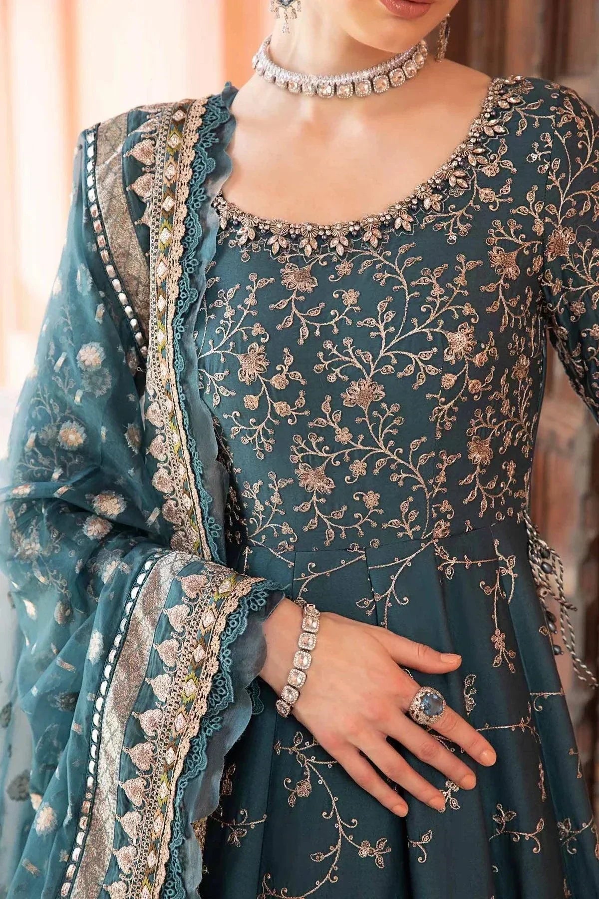Maria B | Sateen Formals 23 | Teal CST-710 - House Of Anaya