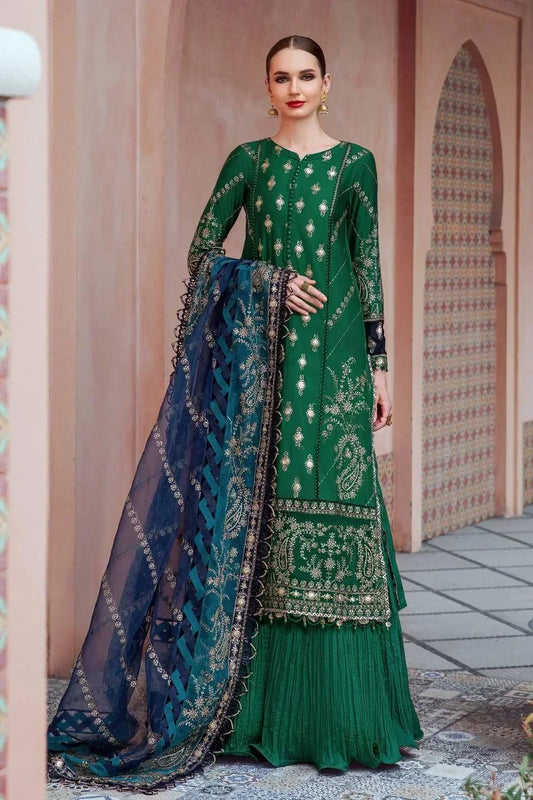 Maria B | Sateen Formals 23 | Emerald Green CST-711 - House Of Anaya
