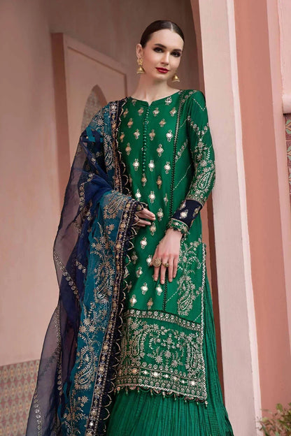 Maria B | Sateen Formals 23 | Emerald Green CST-711 - House Of Anaya