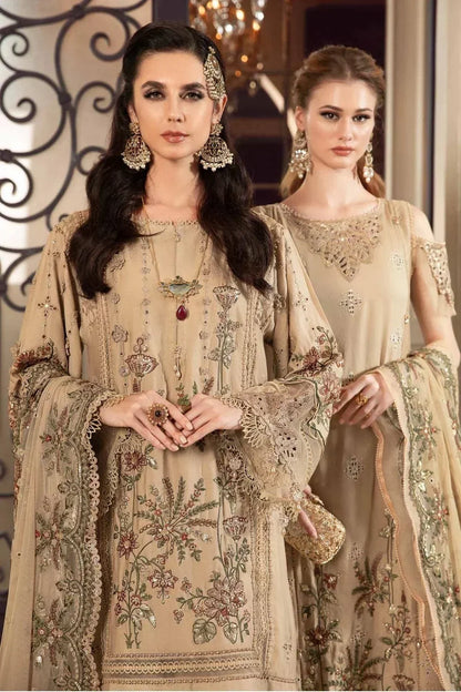 Maria B | Sateen Formals 23 | Beige CST-712 - House Of Anaya