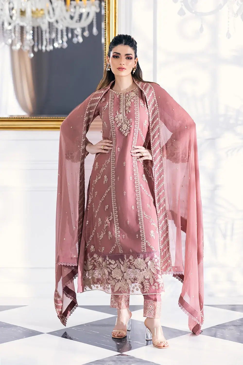 Azure | Embroidered Ensembles 23 | Candy Blush - House Of Anaya