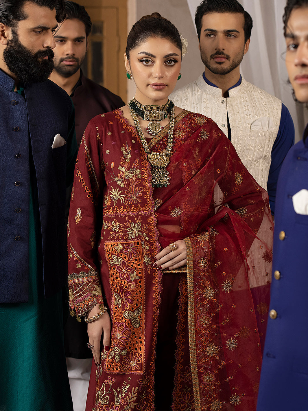 Mahnur | Mahrukh Luxury Lawn 24 | CARNATION - House Of Anaya