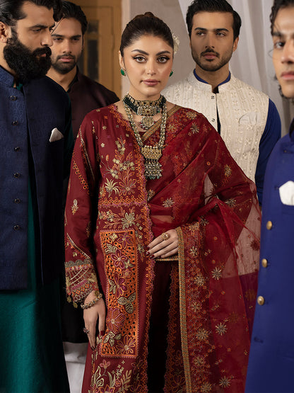 Mahnur | Mahrukh Luxury Lawn 24 | CARNATION - House Of Anaya