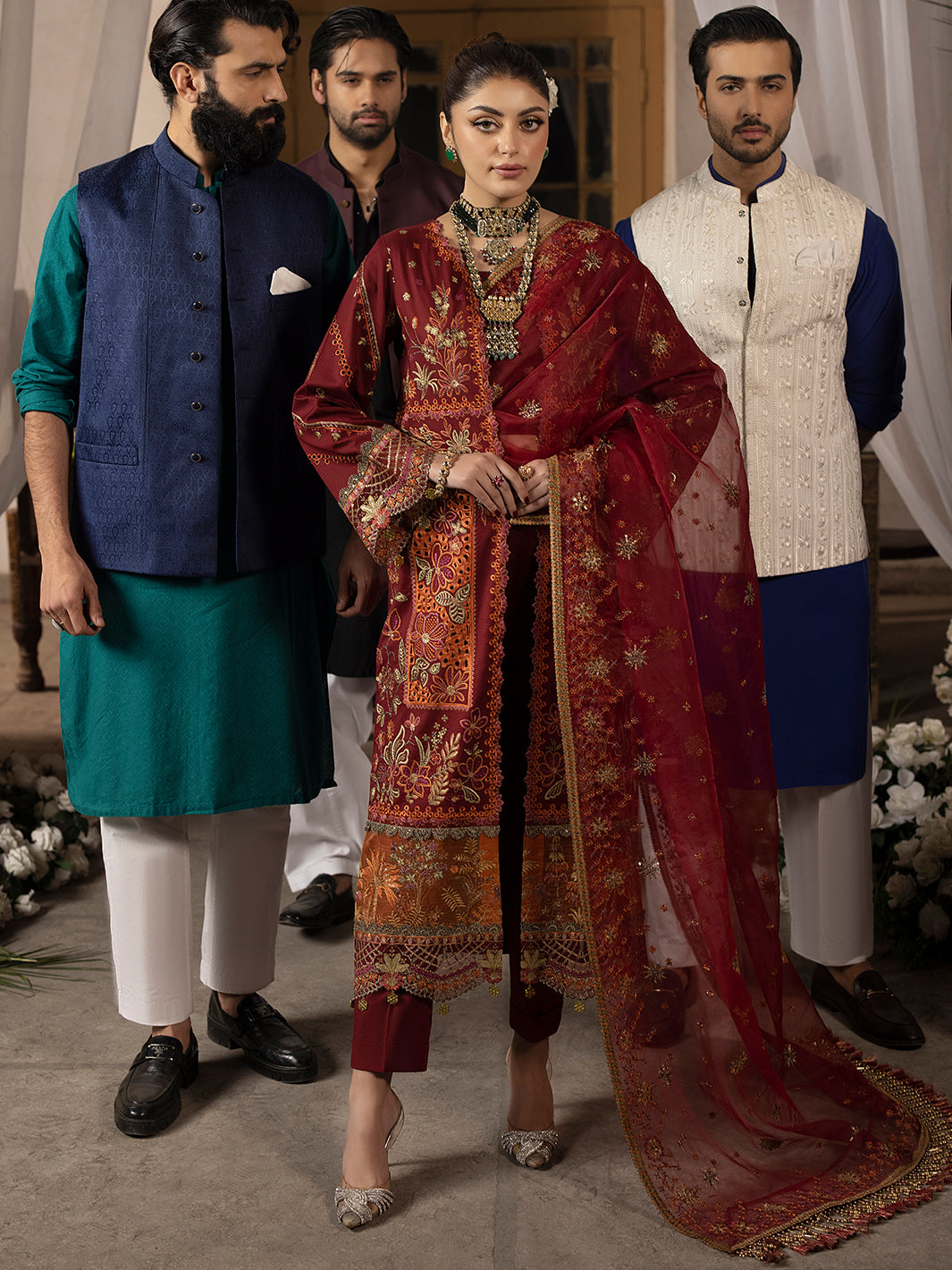 Mahnur | Mahrukh Luxury Lawn 24 | CARNATION - House Of Anaya