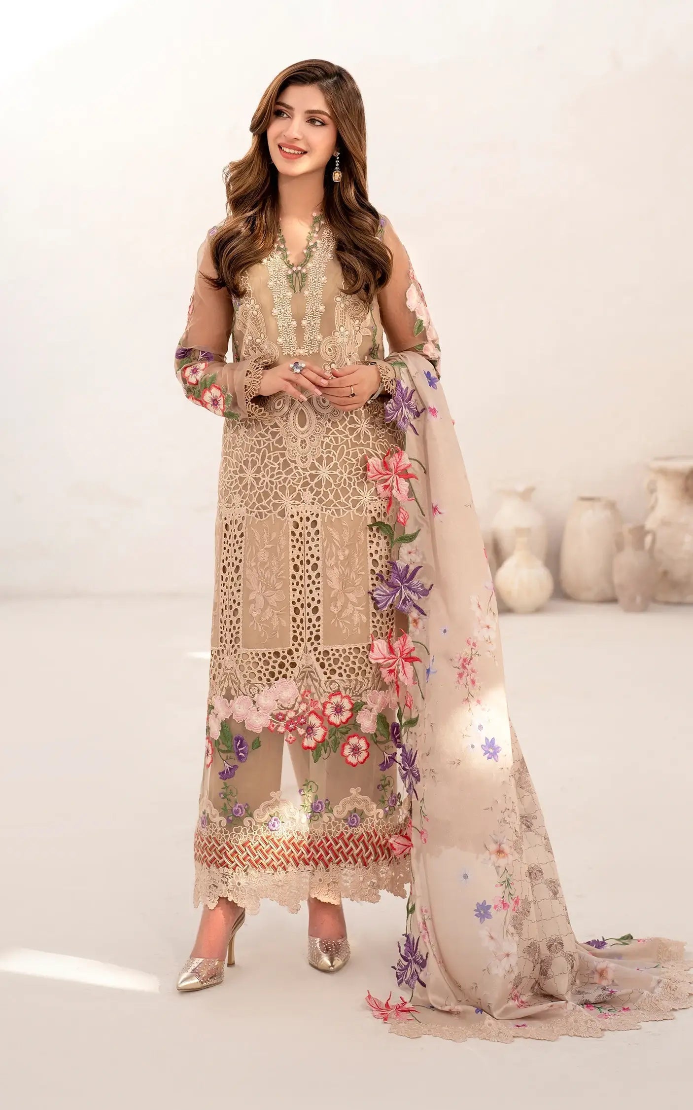 Asifa and Nabeel | Azalia Summer 25 | Carnation (AZL25-09) - House Of Anaya
