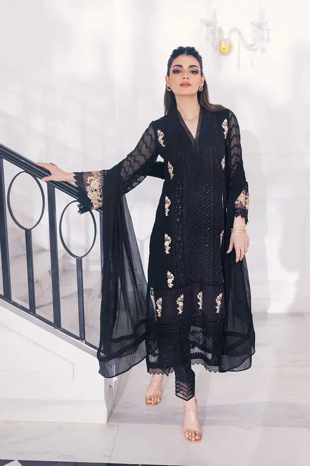 Azure | Embroidered Ensembles 23 | Cendre Muse - House Of Anaya