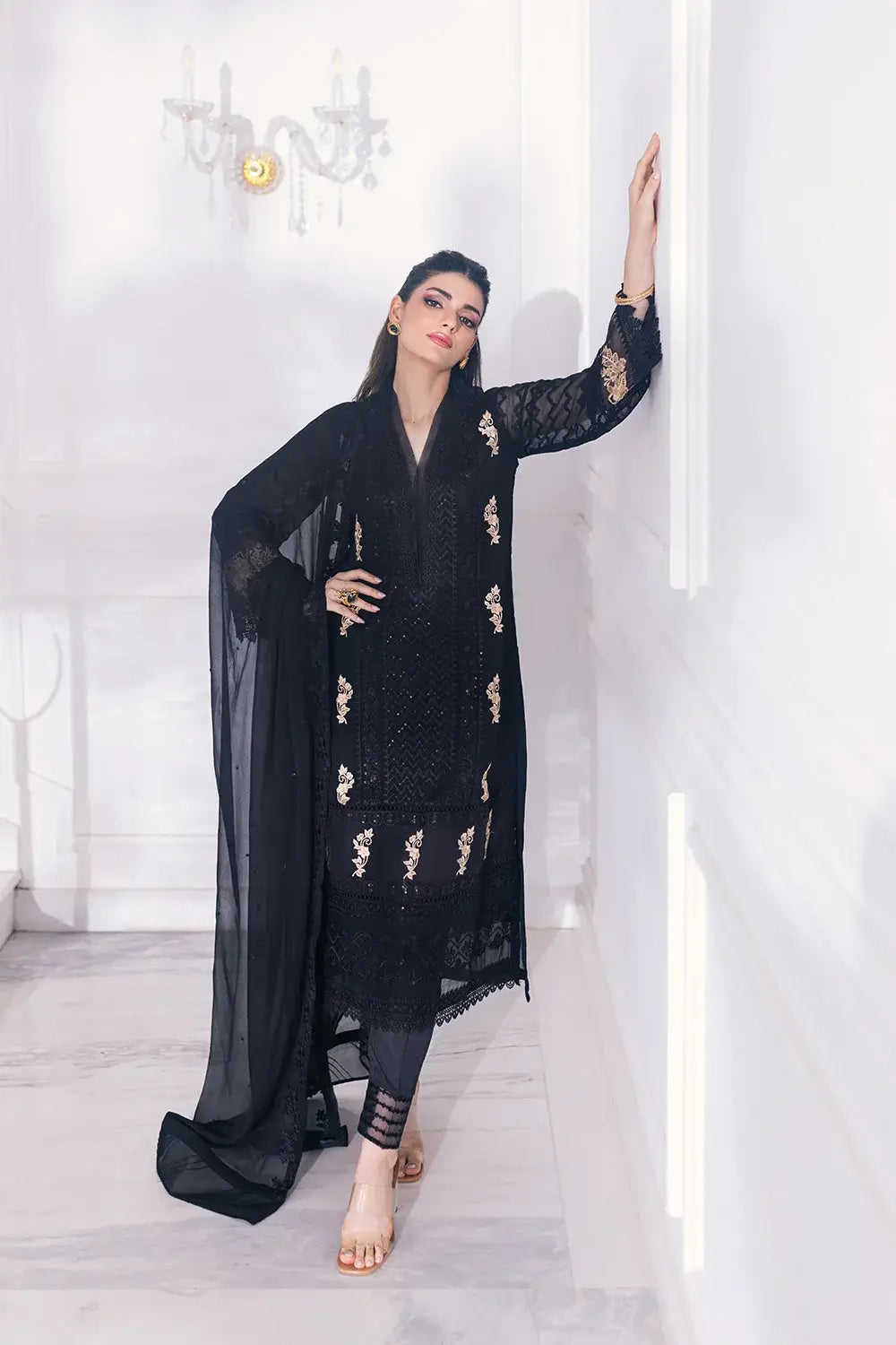 Azure | Embroidered Ensembles 23 | Cendre Muse - House Of Anaya