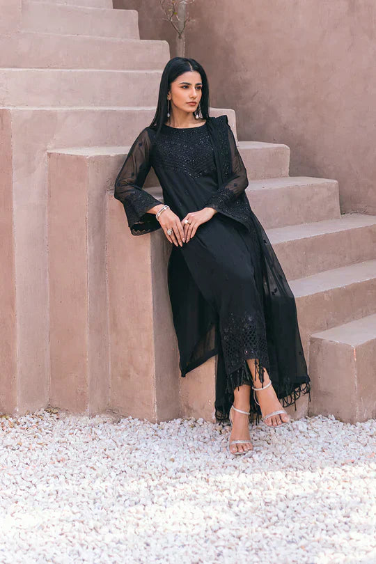 Azure | Embroidered Ensembles 3 Pcs | Charcoal Charm - House Of Anaya