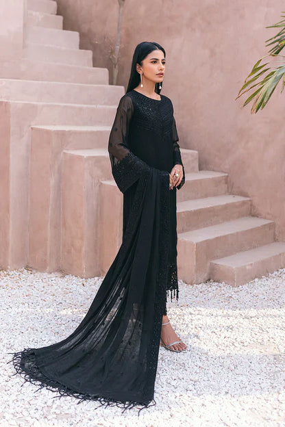 Azure | Embroidered Ensembles 3 Pcs | Charcoal Charm - House Of Anaya