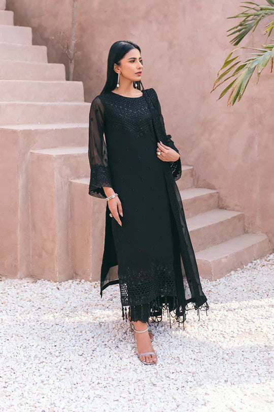 Azure | Embroidered Ensembles 3 Pcs | Charcoal Charm - House Of Anaya