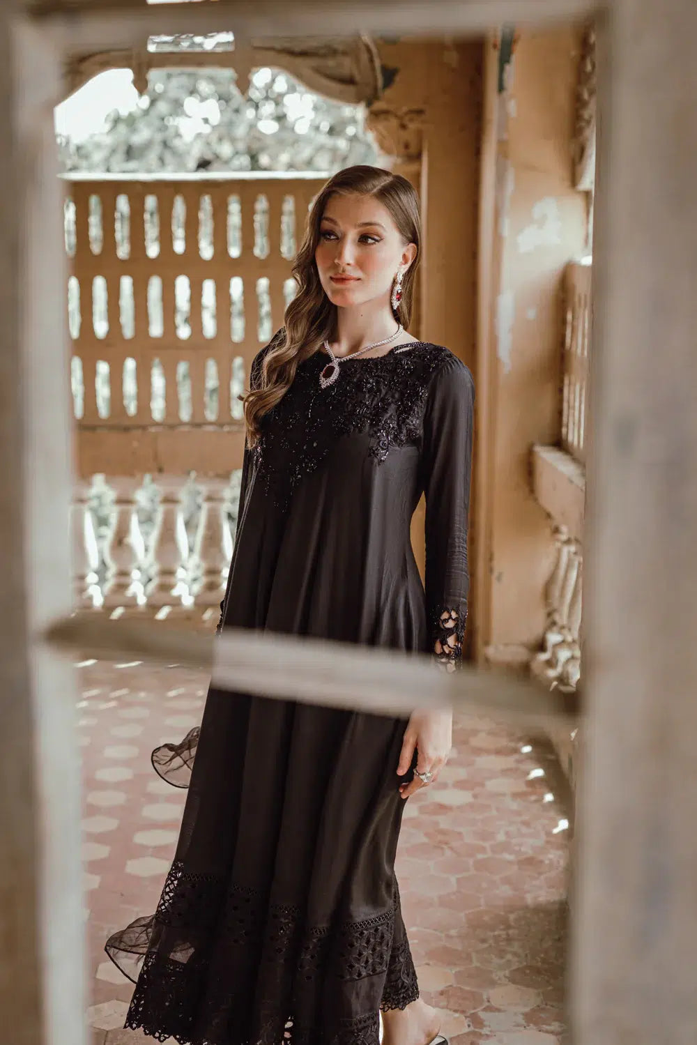 Azure | Embroidered Formals | Charcoal Muse - House Of Anaya