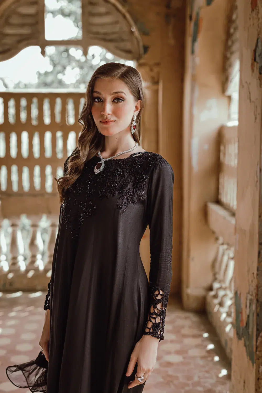 Azure | Embroidered Formals | Charcoal Muse - House Of Anaya