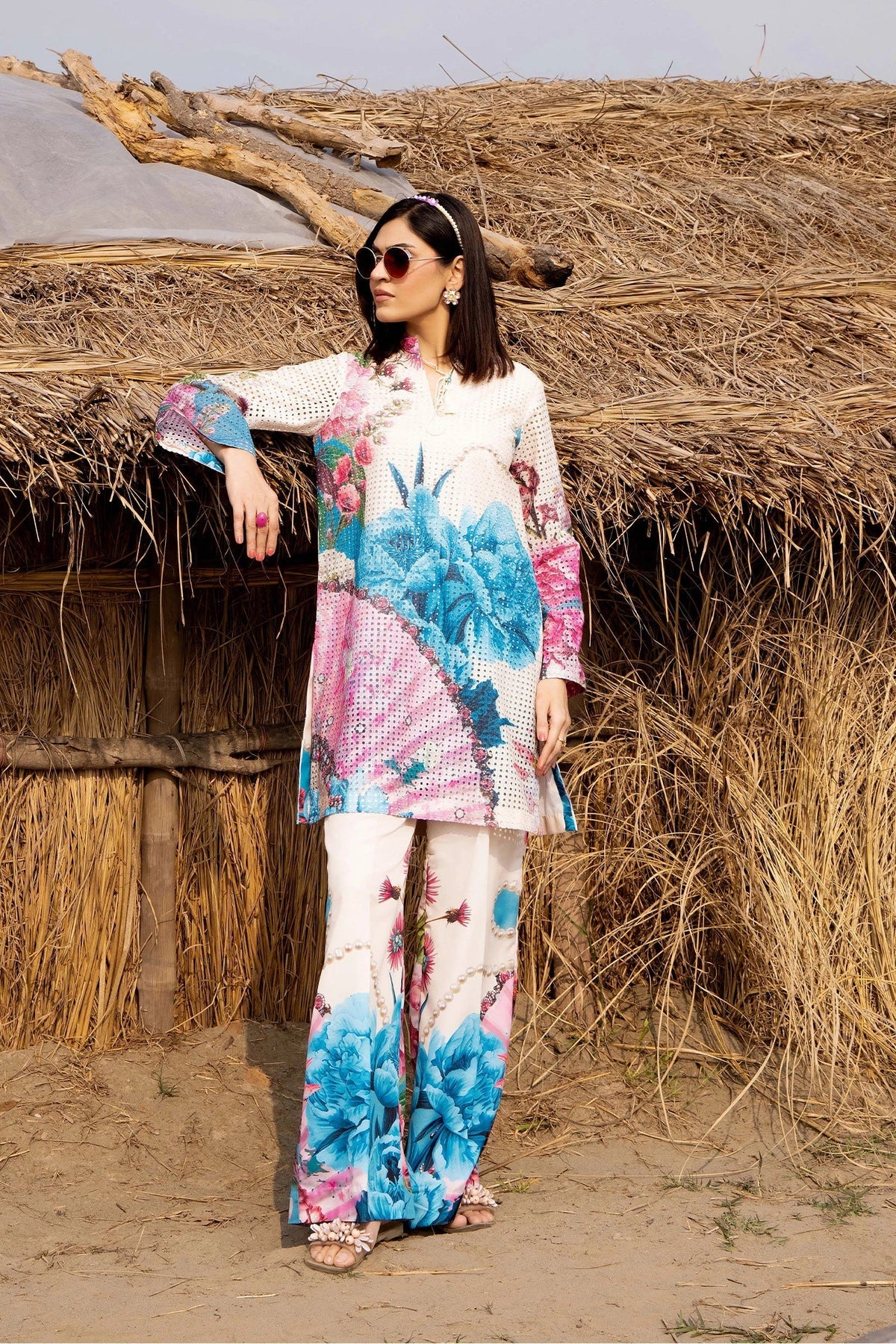 Adans Libas | Embrodiered Co Ord Sets | Camelia 4094
