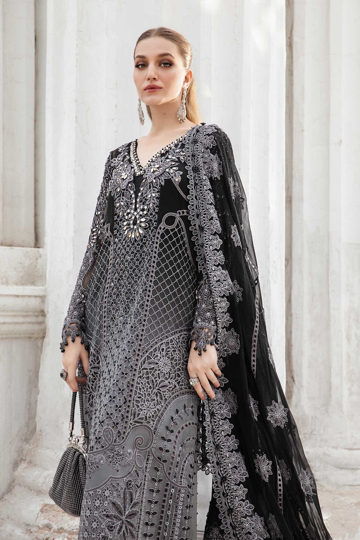 Maria B | Chiffon Formals 24 | Chiffon Suit | MPC-24-101 - House Of Anaya