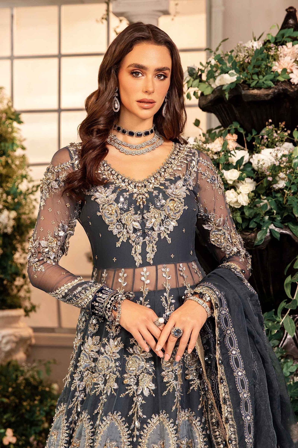 Maria B | Mbroidered Formals 24| Organza Suit | BD-2901 - House Of Anaya