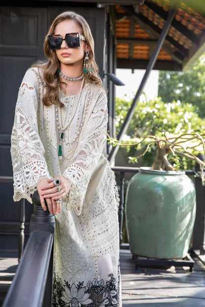 Maria B | Luxury Lawn | EL-23-02-Off White - House Of Anaya