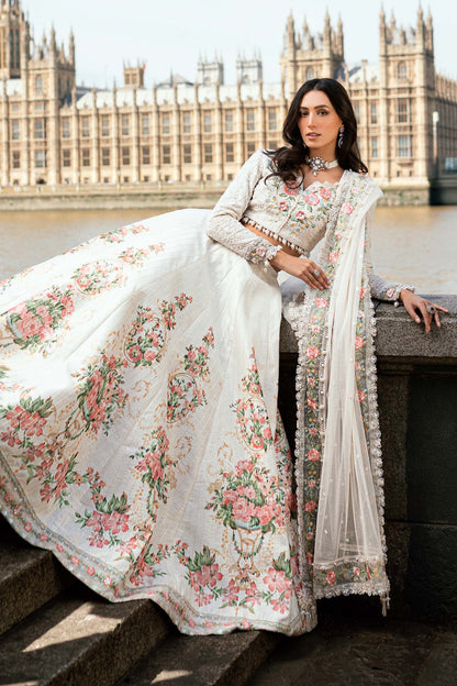 Maria B | Soiree Collection | Embroidered Raw Silk Suit WF-09-02-White