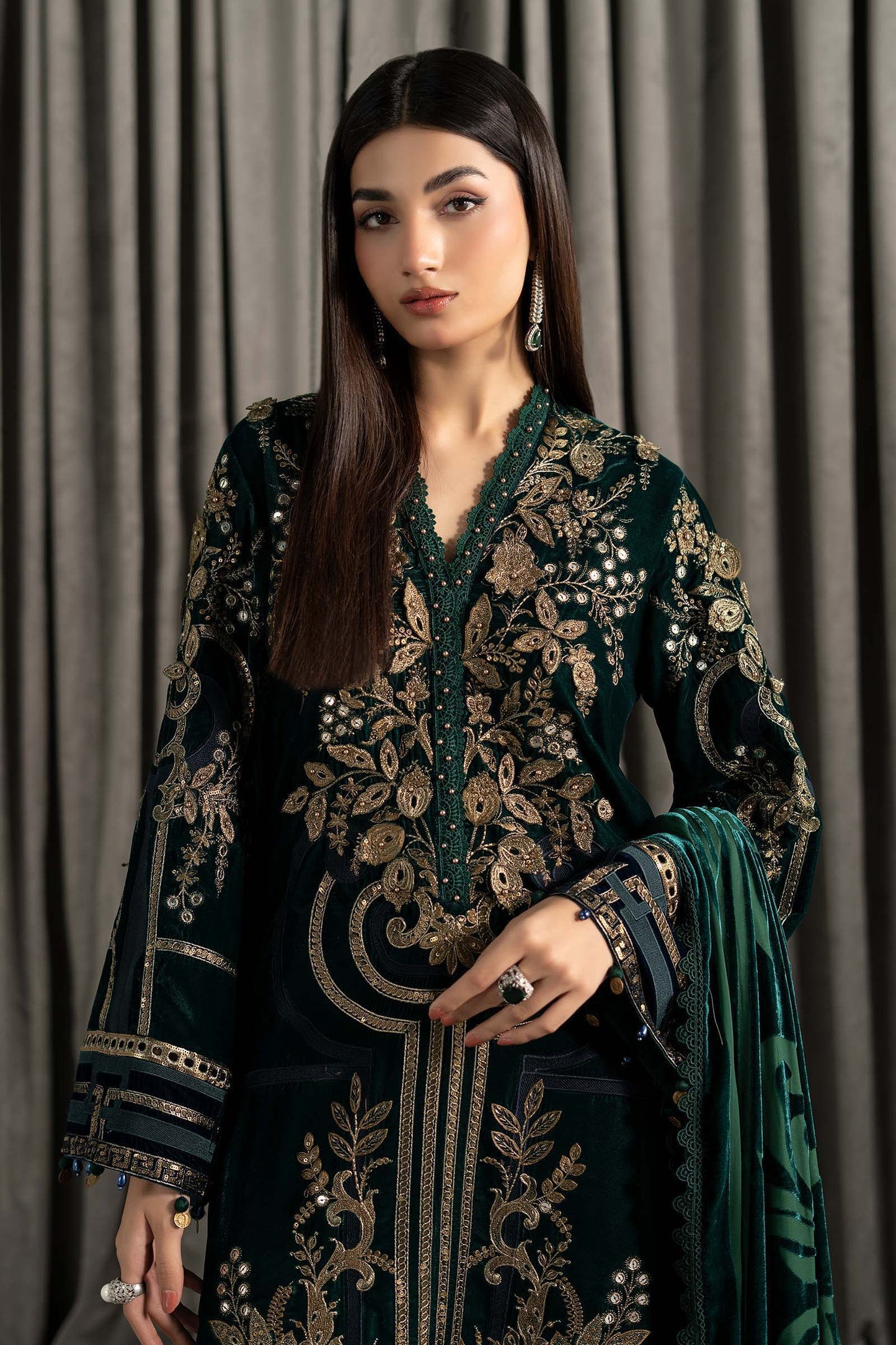 Maria B | Winter Luxe Pret 25 | WLS-1302-Emerald Green