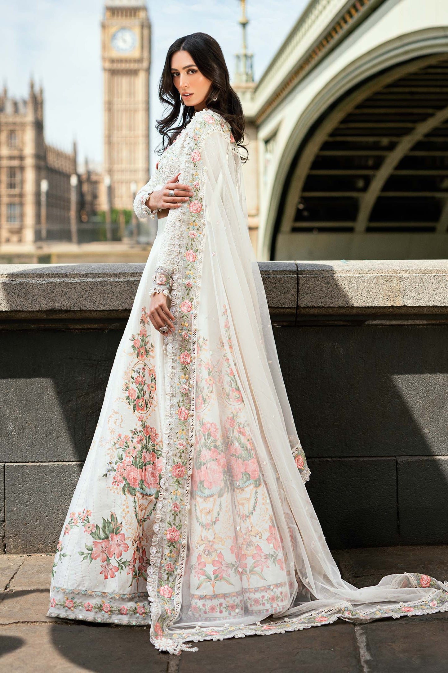 Maria B | Soiree Collection | Embroidered Raw Silk Suit WF-09-02-White