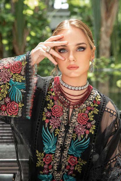 Maria B | Luxury Lawn | EL-23-04-Black - House Of Anaya