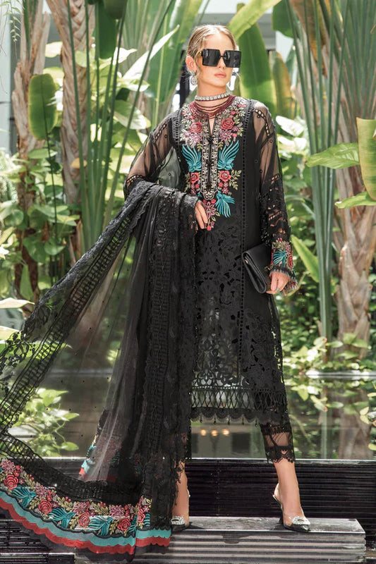 Maria B | Luxury Lawn | EL-23-04-Black - House Of Anaya