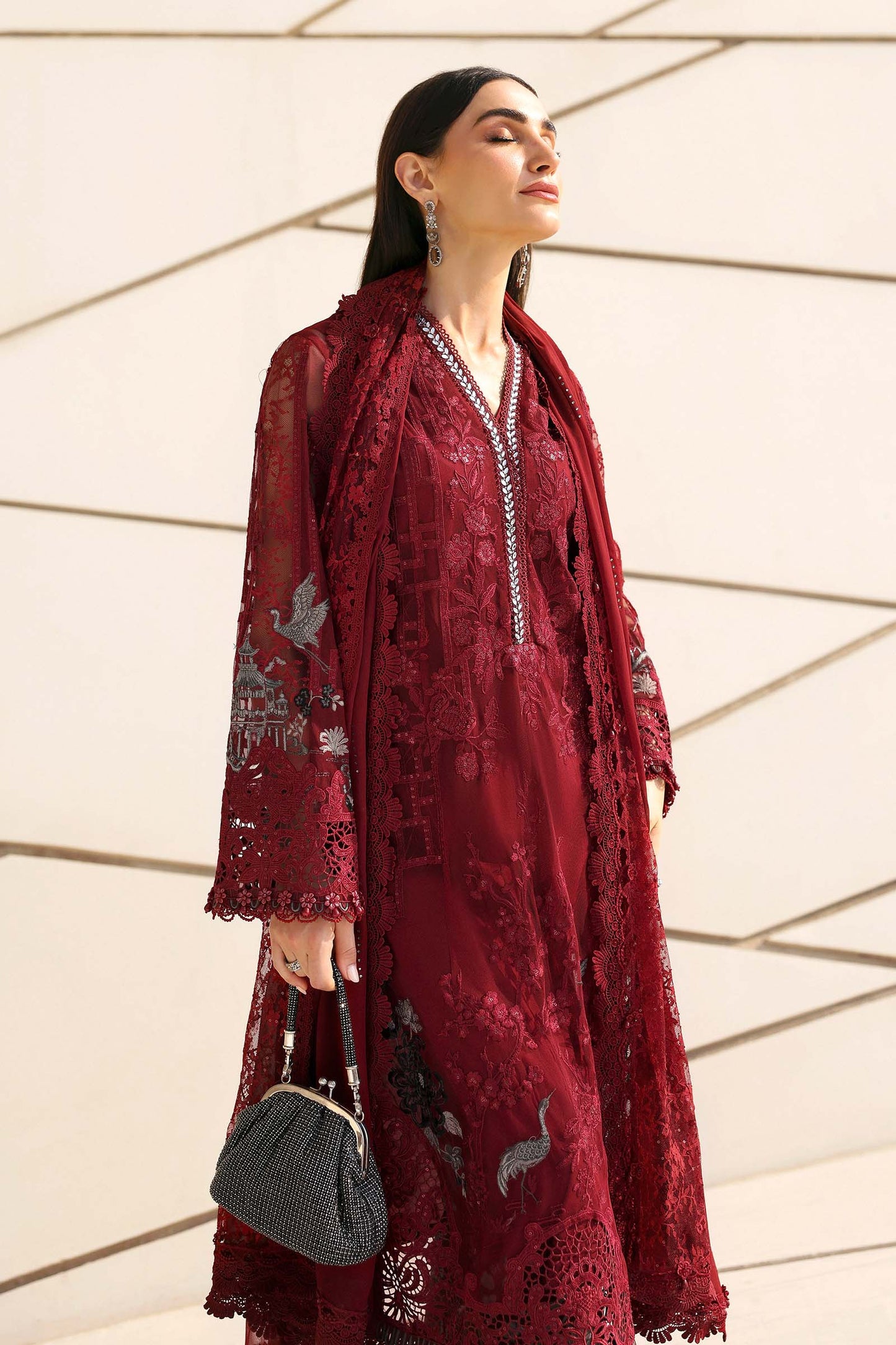 Maria B | Edit Lawn’26 | 3 Piece Unstitched Embroidered Net Suit