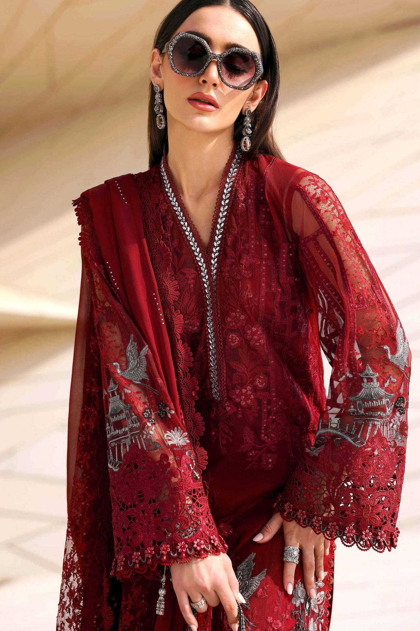 Maria B | Edit Lawn’26 | 3 Piece Unstitched Embroidered Net Suit