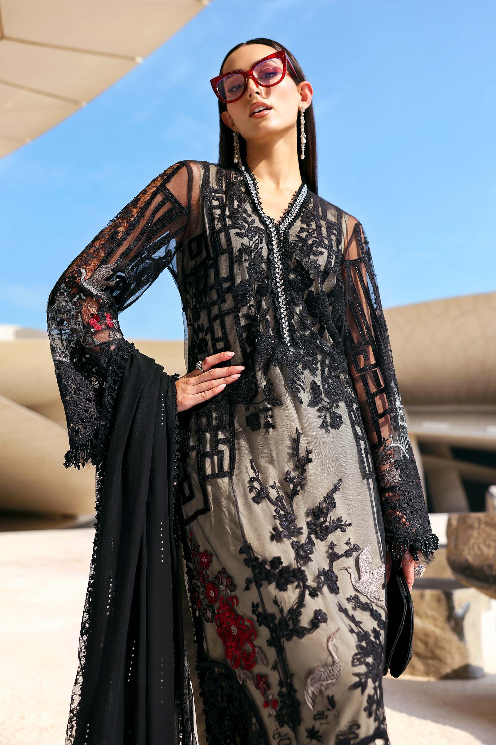 Maria B | Edit Lawn’26 | 3 Piece Unstitched Embroidered Net Suit