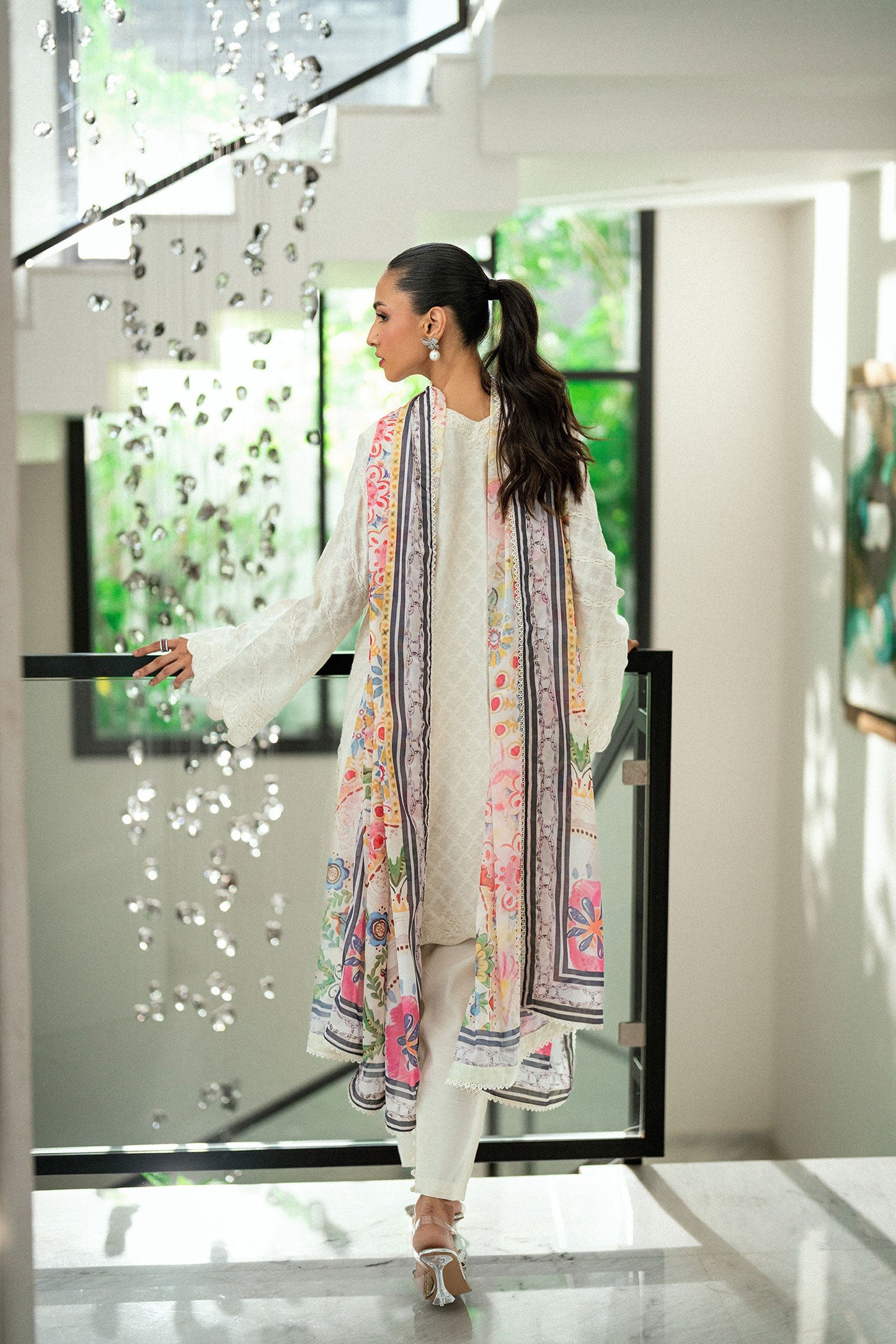 Dhanak | Signature Pret | OFF WHITE 2PCS EMBROIDERED KURTA WITH TROUSER
