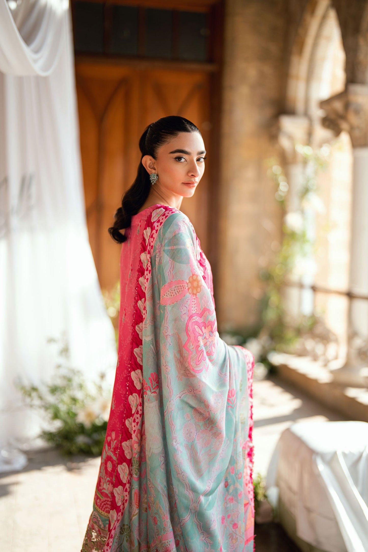 Dhanak | Silk Pret | PINK 2PCS HAND EMBELLISHED KURTA WITH TROUSER