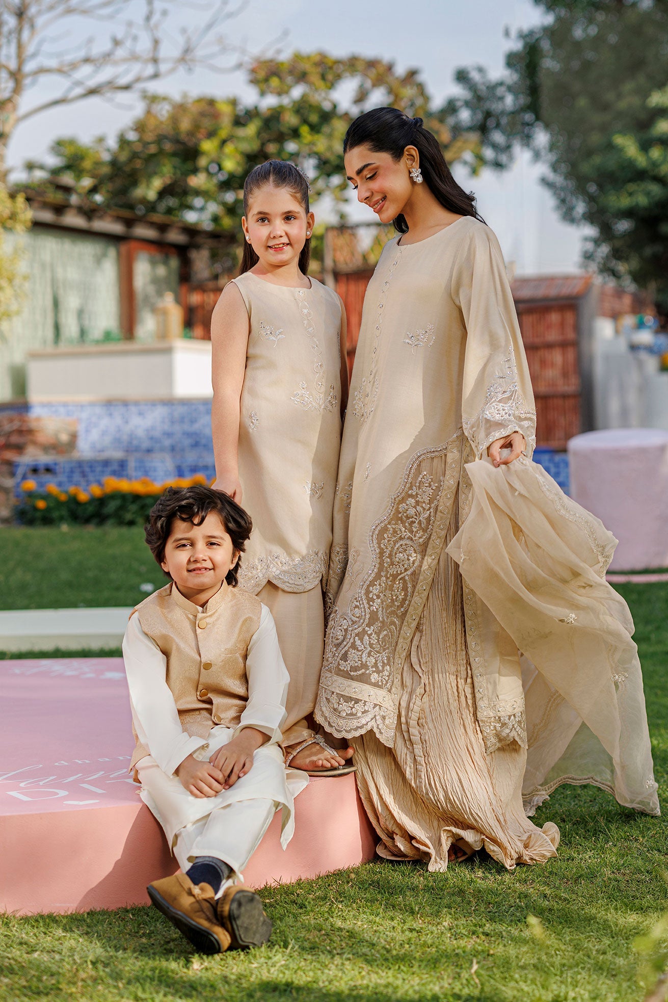 Dhanak | Signature Pret | BEIGE 2PCS EMBROIDERED KURTA WITH TROUSER