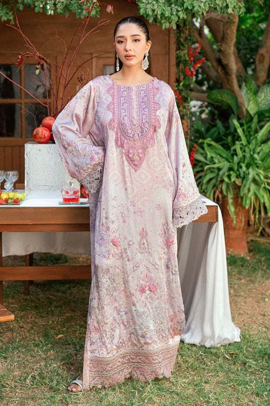 Dhanak | Silk Pret | LIGHT PINK -SILK TUNIC - 1PCS HAND EMBELLISHED KAFTAN