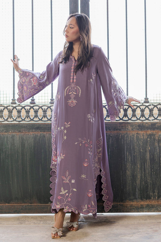 Dhanak | Signature Pret | LILAC - 1PCS - EMBROIDERED KAFTAN