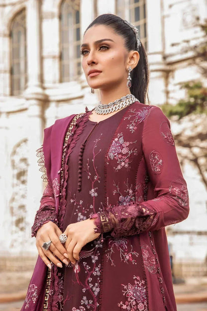 Maria B | Linen 23 | Aubergine DL-1103 - House Of Anaya