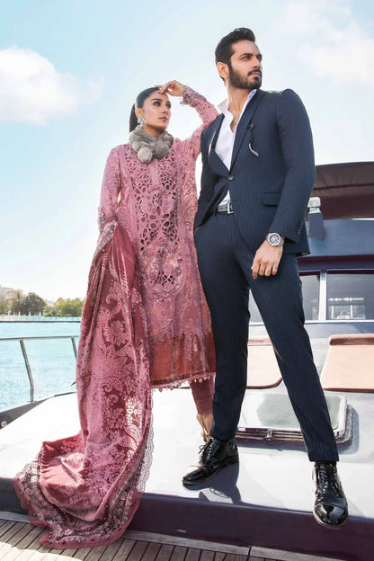 Maria B | Linen 23 | Ash Pink DL-1106 - House Of Anaya